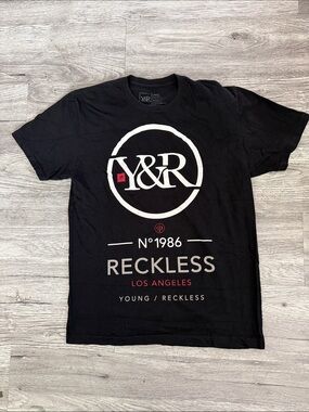 Young & Reckless Black T-Shirt with White & Red Logo